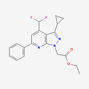 ETHYL 2-[3-CYCLOPROPYL-4-(DIFLUOROMETHYL)-6-PHENYL-1H-PYRAZOLO[3,4-B]PYRIDIN-1-YL]ACETATE