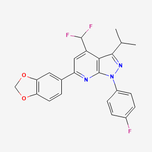 6-(1,3-benzodioxol-5-yl)-4-(difluoromethyl)-1-(4-fluorophenyl)-3-isopropyl-1H-pyrazolo[3,4-b]pyridine