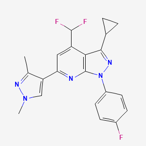 3-cyclopropyl-4-(difluoromethyl)-6-(1,3-dimethyl-1H-pyrazol-4-yl)-1-(4-fluorophenyl)-1H-pyrazolo[3,4-b]pyridine