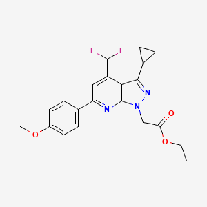 ETHYL 2-[3-CYCLOPROPYL-4-(DIFLUOROMETHYL)-6-(4-METHOXYPHENYL)-1H-PYRAZOLO[3,4-B]PYRIDIN-1-YL]ACETATE