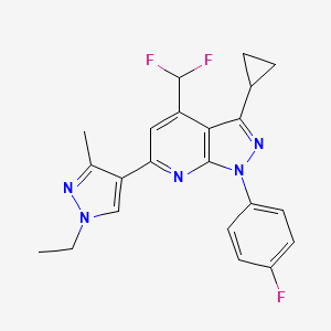 3-cyclopropyl-4-(difluoromethyl)-6-(1-ethyl-3-methyl-1H-pyrazol-4-yl)-1-(4-fluorophenyl)-1H-pyrazolo[3,4-b]pyridine