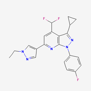 3-cyclopropyl-4-(difluoromethyl)-6-(1-ethyl-1H-pyrazol-4-yl)-1-(4-fluorophenyl)-1H-pyrazolo[3,4-b]pyridine