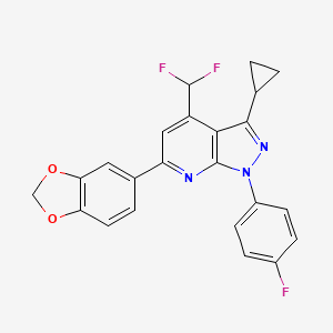 6-(1,3-benzodioxol-5-yl)-3-cyclopropyl-4-(difluoromethyl)-1-(4-fluorophenyl)-1H-pyrazolo[3,4-b]pyridine