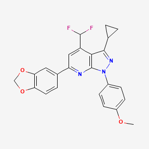 4-[6-(1,3-BENZODIOXOL-5-YL)-3-CYCLOPROPYL-4-(DIFLUOROMETHYL)-1H-PYRAZOLO[3,4-B]PYRIDIN-1-YL]PHENYL METHYL ETHER