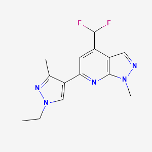 molecular formula C14H15F2N5 B4349451 4-(difluoromethyl)-6-(1-ethyl-3-methyl-1H-pyrazol-4-yl)-1-methyl-1H-pyrazolo[3,4-b]pyridine 