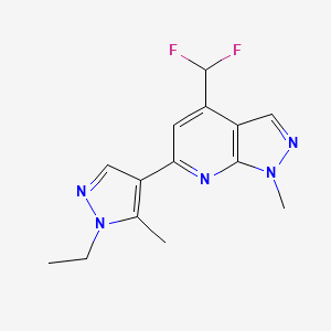 molecular formula C14H15F2N5 B4349458 4-(difluoromethyl)-6-(1-ethyl-5-methyl-1H-pyrazol-4-yl)-1-methyl-1H-pyrazolo[3,4-b]pyridine 