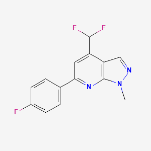 molecular formula C14H10F3N3 B4349488 4-(difluoromethyl)-6-(4-fluorophenyl)-1-methyl-1H-pyrazolo[3,4-b]pyridine 