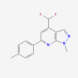 molecular formula C15H13F2N3 B4349503 4-(difluoromethyl)-1-methyl-6-(4-methylphenyl)-1H-pyrazolo[3,4-b]pyridine 