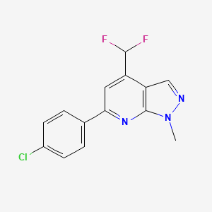 molecular formula C14H10ClF2N3 B4349516 6-(4-chlorophenyl)-4-(difluoromethyl)-1-methyl-1H-pyrazolo[3,4-b]pyridine 