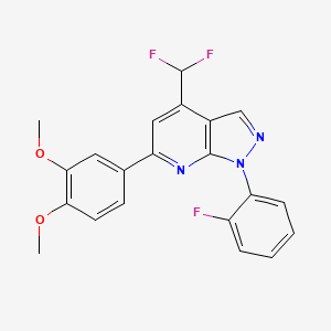 4-[4-(DIFLUOROMETHYL)-1-(2-FLUOROPHENYL)-1H-PYRAZOLO[3,4-B]PYRIDIN-6-YL]-2-METHOXYPHENYL METHYL ETHER