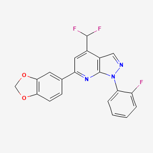 6-(1,3-benzodioxol-5-yl)-4-(difluoromethyl)-1-(2-fluorophenyl)-1H-pyrazolo[3,4-b]pyridine