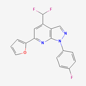 molecular formula C17H10F3N3O B4349581 4-(difluoromethyl)-1-(4-fluorophenyl)-6-(2-furyl)-1H-pyrazolo[3,4-b]pyridine 