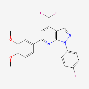 4-[4-(DIFLUOROMETHYL)-1-(4-FLUOROPHENYL)-1H-PYRAZOLO[3,4-B]PYRIDIN-6-YL]-2-METHOXYPHENYL METHYL ETHER