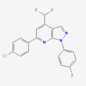 molecular formula C19H11ClF3N3 B4349603 6-(4-chlorophenyl)-4-(difluoromethyl)-1-(4-fluorophenyl)-1H-pyrazolo[3,4-b]pyridine 