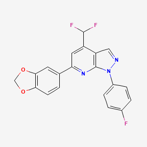 6-(1,3-benzodioxol-5-yl)-4-(difluoromethyl)-1-(4-fluorophenyl)-1H-pyrazolo[3,4-b]pyridine