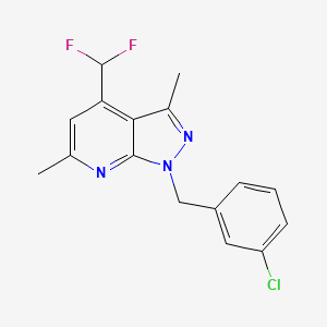 molecular formula C16H14ClF2N3 B4349615 1-(3-chlorobenzyl)-4-(difluoromethyl)-3,6-dimethyl-1H-pyrazolo[3,4-b]pyridine 