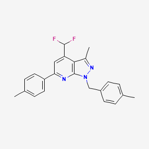 molecular formula C23H21F2N3 B4349637 4-(difluoromethyl)-3-methyl-1-(4-methylbenzyl)-6-(4-methylphenyl)-1H-pyrazolo[3,4-b]pyridine 