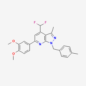 molecular formula C24H23F2N3O2 B4349642 4-(difluoromethyl)-6-(3,4-dimethoxyphenyl)-3-methyl-1-(4-methylbenzyl)-1H-pyrazolo[3,4-b]pyridine 