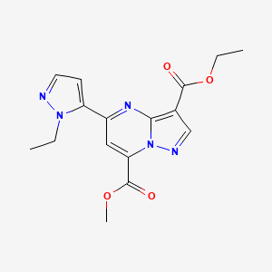 3-ethyl 7-methyl 5-(1-ethyl-1H-pyrazol-5-yl)pyrazolo[1,5-a]pyrimidine-3,7-dicarboxylate