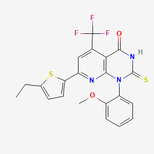 7-(5-ethyl-2-thienyl)-2-mercapto-1-(2-methoxyphenyl)-5-(trifluoromethyl)pyrido[2,3-d]pyrimidin-4(1H)-one