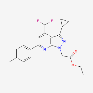 ETHYL 2-[3-CYCLOPROPYL-4-(DIFLUOROMETHYL)-6-(4-METHYLPHENYL)-1H-PYRAZOLO[3,4-B]PYRIDIN-1-YL]ACETATE