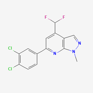 molecular formula C14H9Cl2F2N3 B4349702 6-(3,4-dichlorophenyl)-4-(difluoromethyl)-1-methyl-1H-pyrazolo[3,4-b]pyridine 