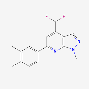 molecular formula C16H15F2N3 B4349717 4-(difluoromethyl)-6-(3,4-dimethylphenyl)-1-methyl-1H-pyrazolo[3,4-b]pyridine 