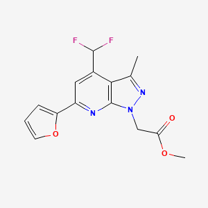 molecular formula C15H13F2N3O3 B4349725 methyl [4-(difluoromethyl)-6-(2-furyl)-3-methyl-1H-pyrazolo[3,4-b]pyridin-1-yl]acetate 