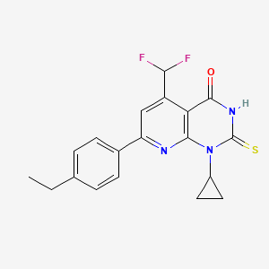 molecular formula C19H17F2N3OS B4349787 1-cyclopropyl-5-(difluoromethyl)-7-(4-ethylphenyl)-2-sulfanylpyrido[2,3-d]pyrimidin-4(1H)-one 