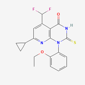 molecular formula C19H17F2N3O2S B4349788 7-cyclopropyl-5-(difluoromethyl)-1-(2-ethoxyphenyl)-2-mercaptopyrido[2,3-d]pyrimidin-4(1H)-one 