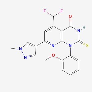 5-(difluoromethyl)-1-(2-methoxyphenyl)-7-(1-methyl-1H-pyrazol-4-yl)-2-sulfanylpyrido[2,3-d]pyrimidin-4(1H)-one