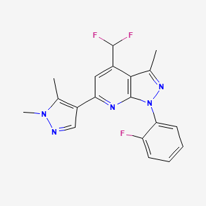 molecular formula C19H16F3N5 B4349818 4-(difluoromethyl)-6-(1,5-dimethyl-1H-pyrazol-4-yl)-1-(2-fluorophenyl)-3-methyl-1H-pyrazolo[3,4-b]pyridine 