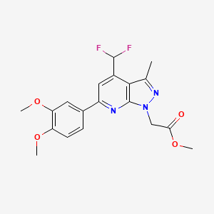 molecular formula C19H19F2N3O4 B4349831 methyl [4-(difluoromethyl)-6-(3,4-dimethoxyphenyl)-3-methyl-1H-pyrazolo[3,4-b]pyridin-1-yl]acetate 