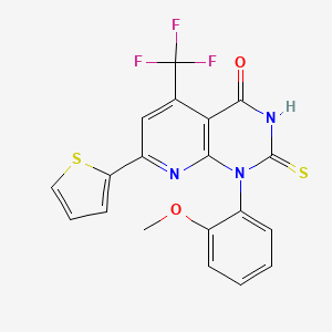 1-(2-METHOXYPHENYL)-2-SULFANYL-7-(2-THIENYL)-5-(TRIFLUOROMETHYL)PYRIDO[2,3-D]PYRIMIDIN-4(1H)-ONE