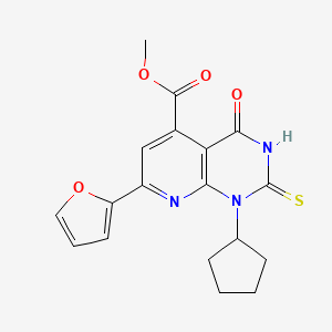 METHYL 1-CYCLOPENTYL-7-(2-FURYL)-4-OXO-2-SULFANYL-1,4-DIHYDROPYRIDO[2,3-D]PYRIMIDINE-5-CARBOXYLATE