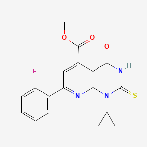 methyl 1-cyclopropyl-7-(2-fluorophenyl)-2-mercapto-4-oxo-1,4-dihydropyrido[2,3-d]pyrimidine-5-carboxylate