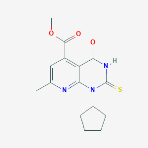 molecular formula C15H17N3O3S B4349875 methyl 1-cyclopentyl-2-mercapto-7-methyl-4-oxo-1,4-dihydropyrido[2,3-d]pyrimidine-5-carboxylate 