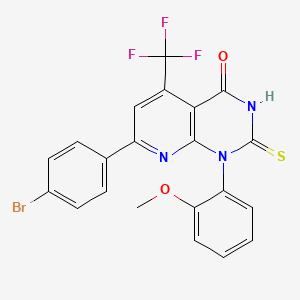 7-(4-bromophenyl)-1-(2-methoxyphenyl)-2-sulfanyl-5-(trifluoromethyl)pyrido[2,3-d]pyrimidin-4(1H)-one