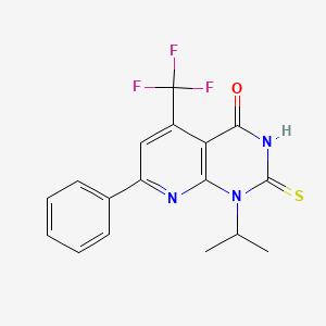 molecular formula C17H14F3N3OS B4349900 1-isopropyl-2-mercapto-7-phenyl-5-(trifluoromethyl)pyrido[2,3-d]pyrimidin-4(1H)-one 