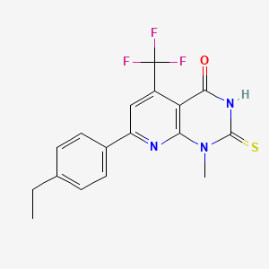 7-(4-ethylphenyl)-1-methyl-2-sulfanyl-5-(trifluoromethyl)pyrido[2,3-d]pyrimidin-4(1H)-one