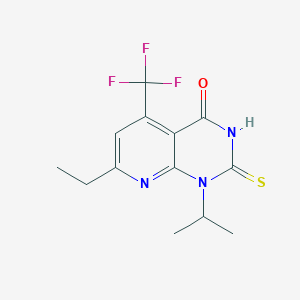 molecular formula C13H14F3N3OS B4349943 7-ETHYL-1-ISOPROPYL-2-SULFANYL-5-(TRIFLUOROMETHYL)PYRIDO[2,3-D]PYRIMIDIN-4(1H)-ONE 