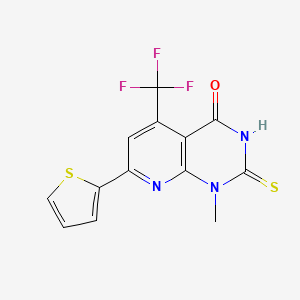 molecular formula C13H8F3N3OS2 B4349959 1-METHYL-2-SULFANYL-7-(2-THIENYL)-5-(TRIFLUOROMETHYL)PYRIDO[2,3-D]PYRIMIDIN-4(1H)-ONE 