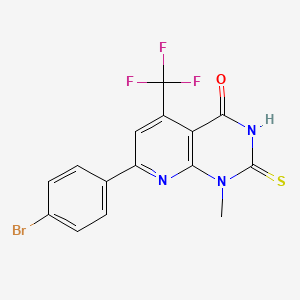 molecular formula C15H9BrF3N3OS B4349964 7-(4-bromophenyl)-1-methyl-2-sulfanyl-5-(trifluoromethyl)pyrido[2,3-d]pyrimidin-4(1H)-one 