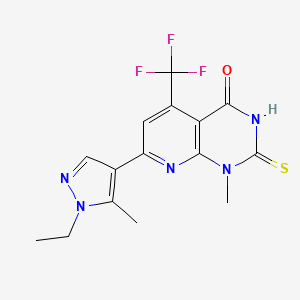 7-(1-ethyl-5-methyl-1H-pyrazol-4-yl)-1-methyl-2-sulfanyl-5-(trifluoromethyl)pyrido[2,3-d]pyrimidin-4(1H)-one