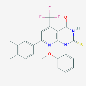 7-(3,4-dimethylphenyl)-1-(2-ethoxyphenyl)-2-sulfanyl-5-(trifluoromethyl)pyrido[2,3-d]pyrimidin-4(1H)-one