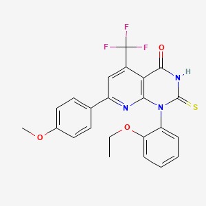 1-(2-ethoxyphenyl)-7-(4-methoxyphenyl)-2-sulfanyl-5-(trifluoromethyl)pyrido[2,3-d]pyrimidin-4(1H)-one