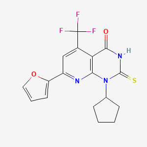 1-CYCLOPENTYL-7-(2-FURYL)-2-SULFANYL-5-(TRIFLUOROMETHYL)PYRIDO[2,3-D]PYRIMIDIN-4(1H)-ONE