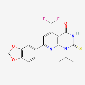 7-(1,3-BENZODIOXOL-5-YL)-5-(DIFLUOROMETHYL)-1-ISOPROPYL-2-SULFANYLPYRIDO[2,3-D]PYRIMIDIN-4(1H)-ONE