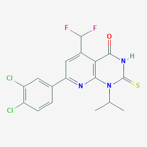 molecular formula C17H13Cl2F2N3OS B4350022 7-(3,4-DICHLOROPHENYL)-5-(DIFLUOROMETHYL)-1-ISOPROPYL-2-SULFANYLPYRIDO[2,3-D]PYRIMIDIN-4(1H)-ONE 