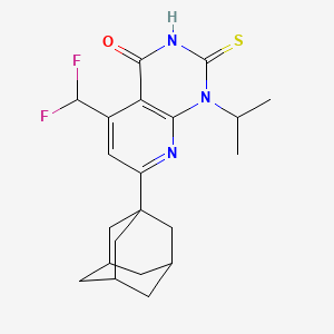 molecular formula C21H25F2N3OS B4350023 7-(1-ADAMANTYL)-5-(DIFLUOROMETHYL)-1-ISOPROPYL-2-SULFANYLPYRIDO[2,3-D]PYRIMIDIN-4(1H)-ONE 